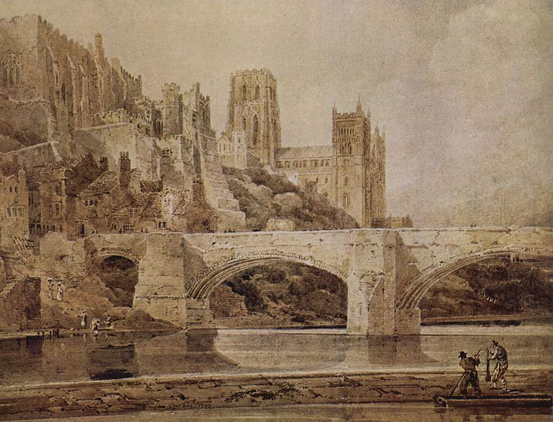 Thomas Girtin Die Kathedrale von Durham und die Brucke, vom Flub Wear aus gesehen